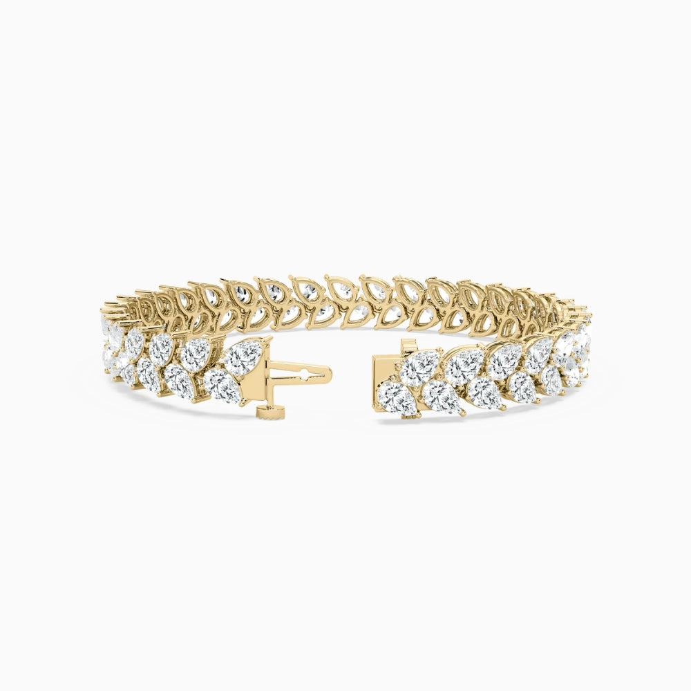 Skyla 20 Carat Pear Double Row Lab Grown Diamond Alternate Set Tennis Bracelet