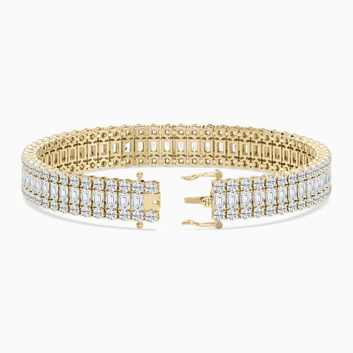 Dylan Emerald And Round Diamond Concentric Tennis Bracelet