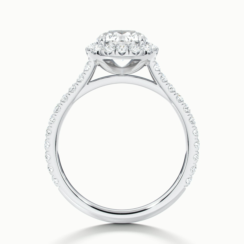 Nia 3.5 Carat Round Halo Pave Lab Grown Engagement Ring in Platinum