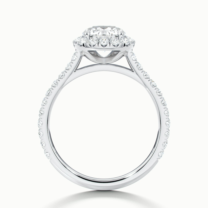 Anika 5.5 Carat Round Halo Pave Moissanite Diamond Ring in Platinum