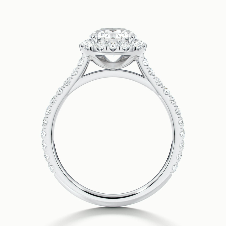 Nia 5 Carat Round Halo Pave Lab Grown Engagement Ring in 10k White Gold
