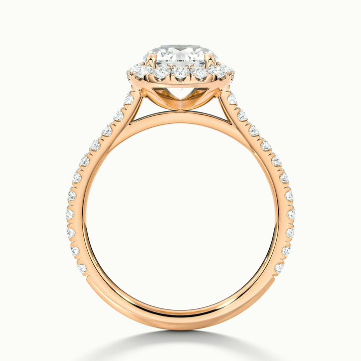 Shea 6 Carat Round Halo Pave Moissanite Diamond Ring in 10k Rose Gold