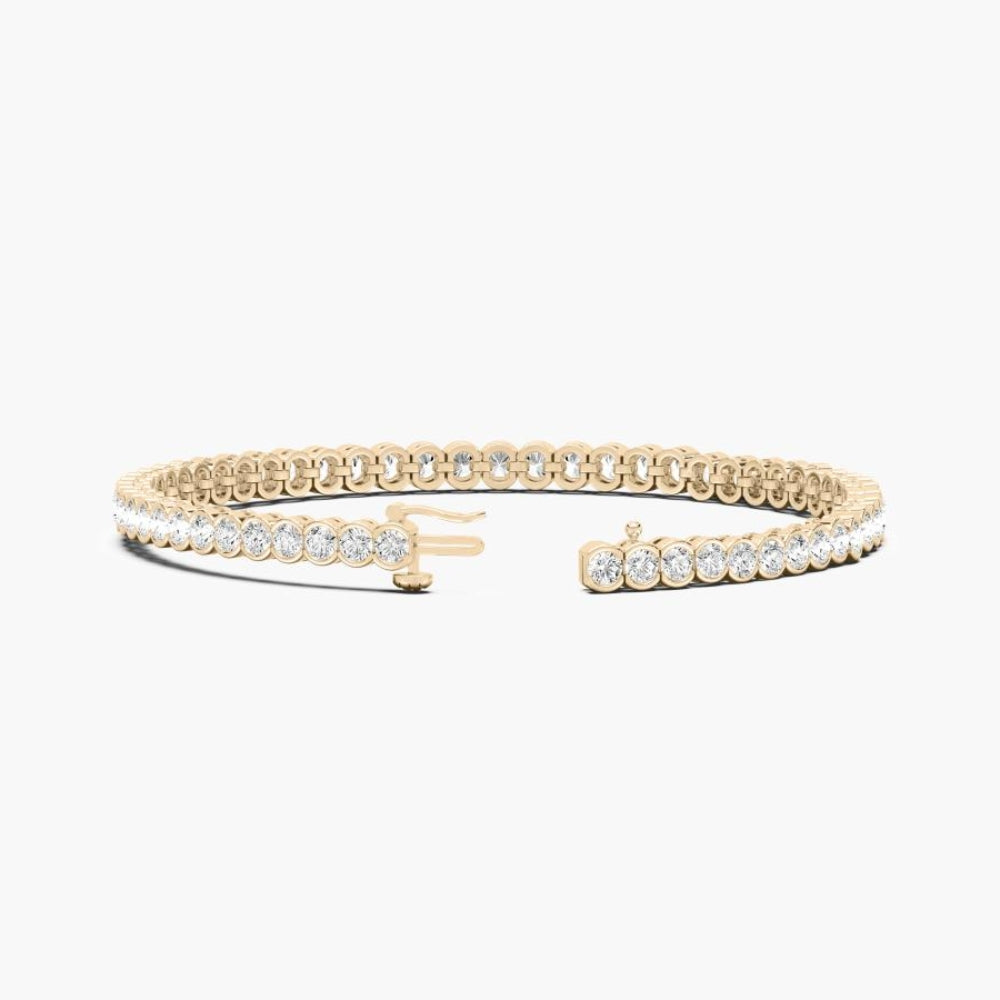 Tessa Round Lab Grown Diamond Diamond Half Bezel Set Tennis Bracelet
