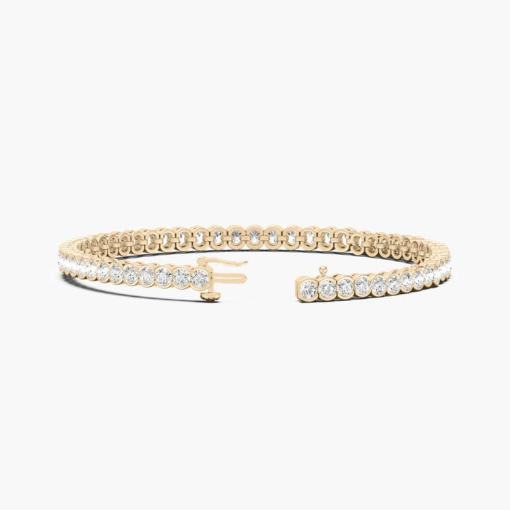 Tessa Round Lab Grown Diamond Diamond Half Bezel Set Tennis Bracelet