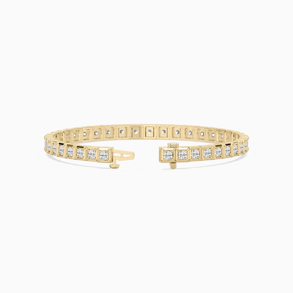 Cindy Round Cut Lab Grown Diamond Tennis Bracelet in Metal Prong Setting