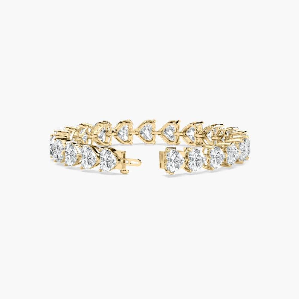 Mariah 44 Carat Heart Shaped Lab Grown Diamonds Tennis Bracelet