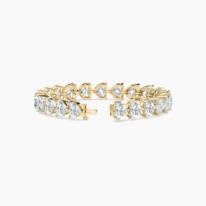 Mariah 44 Carat Heart Shaped Lab Grown Diamonds Tennis Bracelet