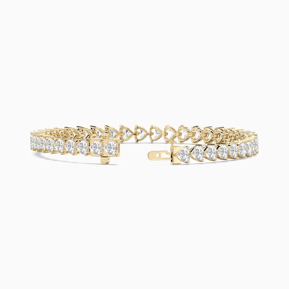 Bonnie Heart Cut Lab Grown Diamond Tennis Bracelet