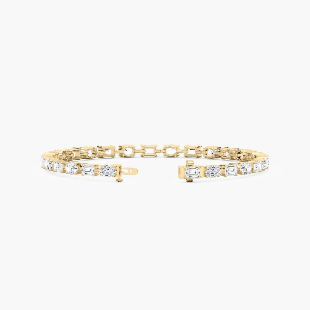 Stella Emerald And Oval Cut Lab Grown Diamond Tennis Bracelet
