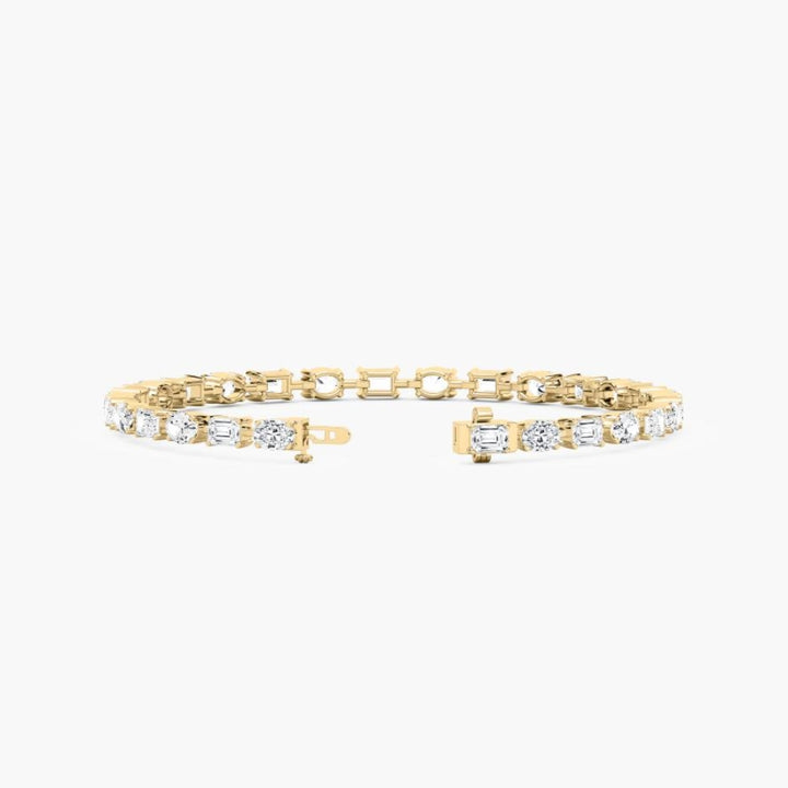 Stella Emerald And Oval Cut Lab Grown Diamond Tennis Bracelet