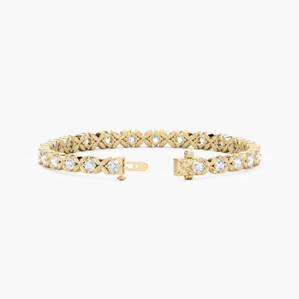 Kiera Round Lab Grown Diamond Starburst Tennis Bracelet