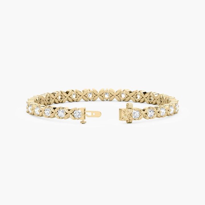 Kiera Round Lab Grown Diamond Starburst Tennis Bracelet