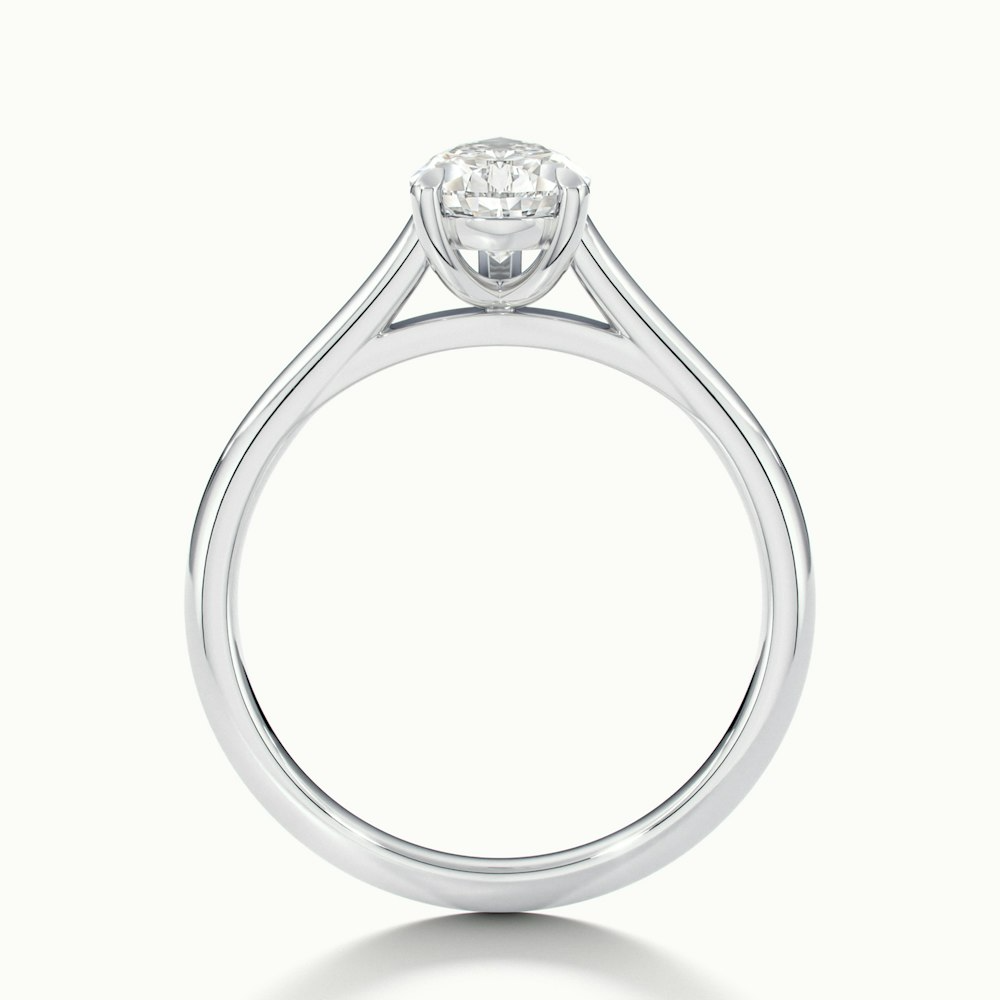 Avi 2 Carat Pear Shaped Solitaire Moissanite Diamond Ring in 10k White Gold