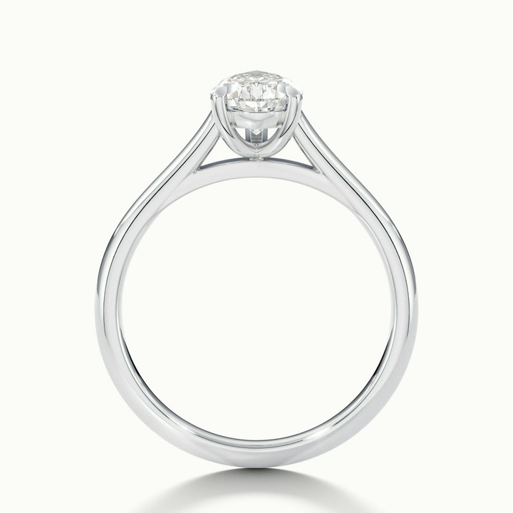 Cherri 3.5 Carat Pear Shaped Solitaire Lab Grown Engagement Ring in 10k White Gold