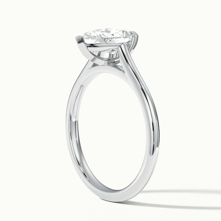 Cherri 2 Carat Pear Shaped Solitaire Lab Grown Engagement Ring in Platinum