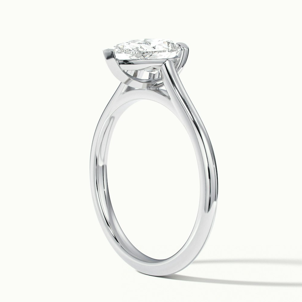 Cherri 3.5 Carat Pear Shaped Solitaire Lab Grown Engagement Ring in 10k White Gold