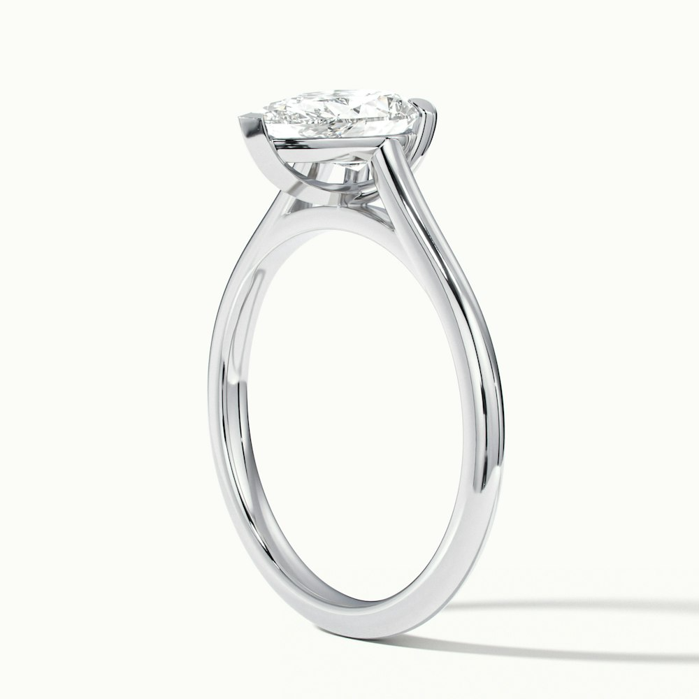 Cherri 5 Carat Pear Shaped Solitaire Lab Grown Engagement Ring in 10k White Gold