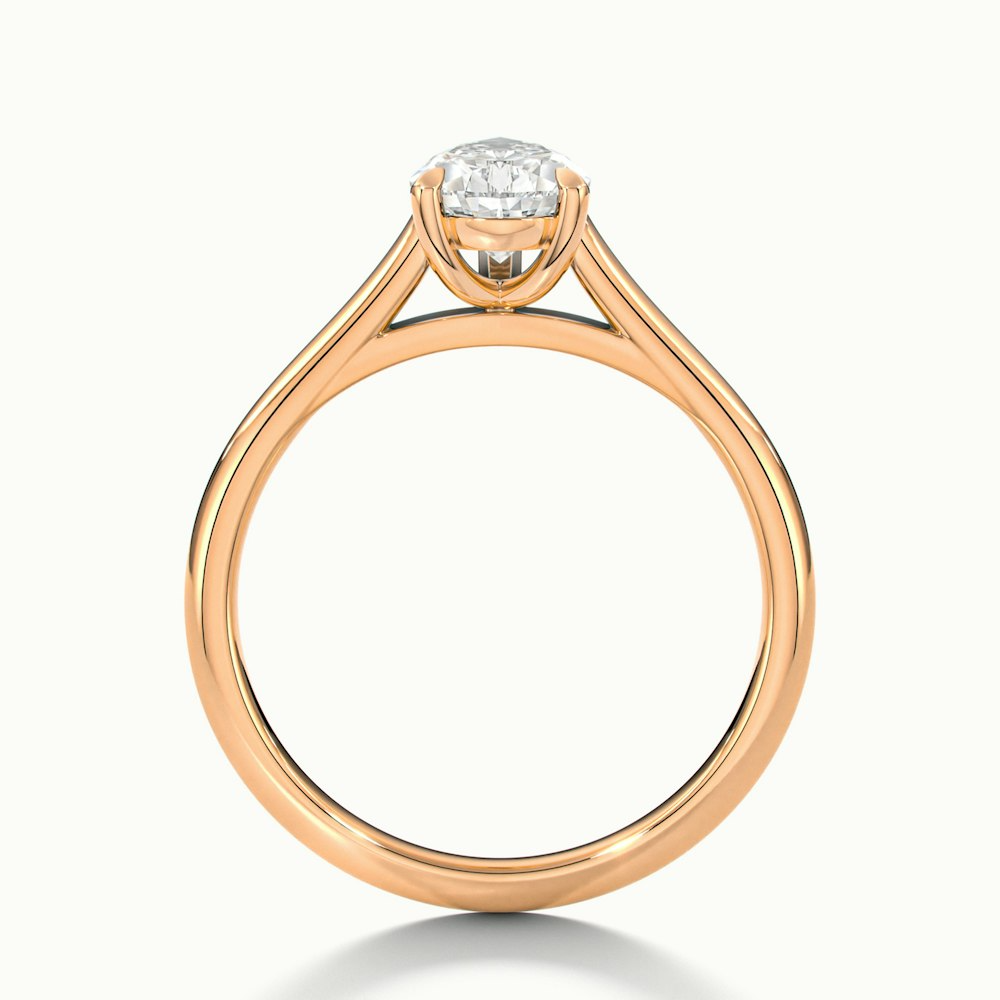 Avi 5.5 Carat Pear Shaped Solitaire Moissanite Diamond Ring in 18k Rose Gold