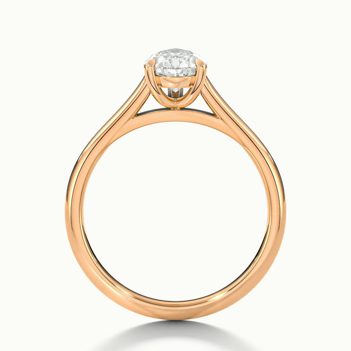 Cherri 3 Carat Pear Shaped Solitaire Lab Grown Engagement Ring in 14k Rose Gold