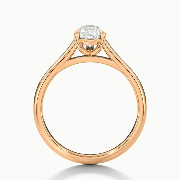 Cherri 1 Carat Pear Shaped Solitaire Lab Grown Engagement Ring in 18k Rose Gold