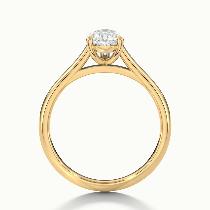 Cherri 1 Carat Pear Shaped Solitaire Lab Grown Engagement Ring in 10k Yellow Gold