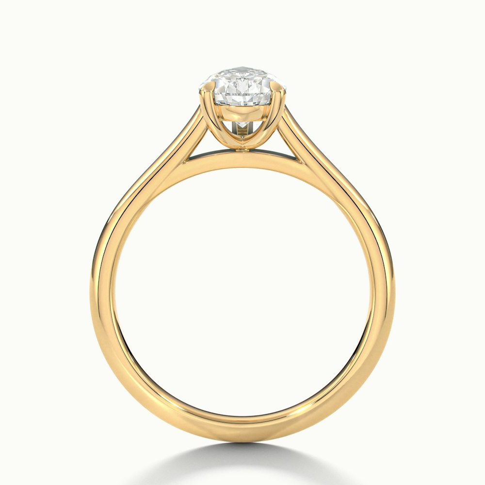 Cherri 4 Carat Pear Shaped Solitaire Lab Grown Engagement Ring in 10k Yellow Gold