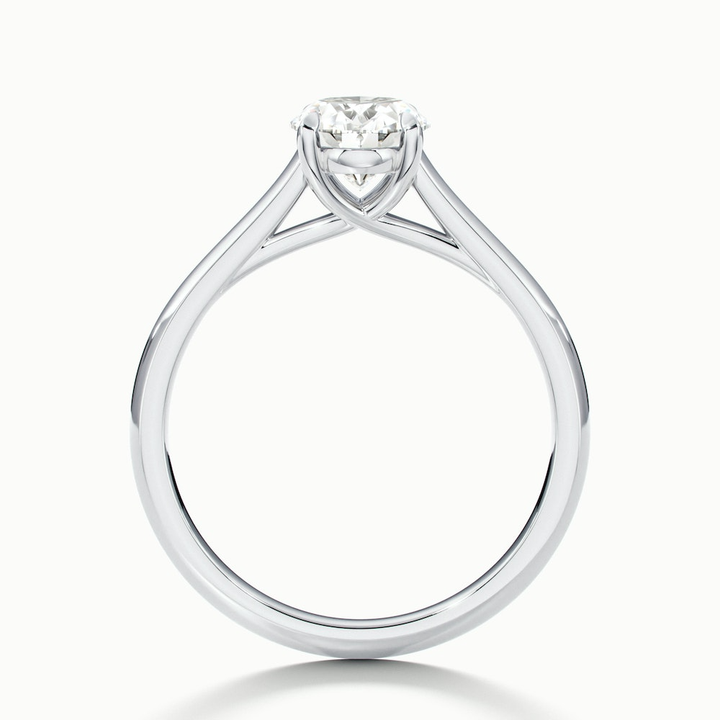 Cindy 4 Carat Oval Solitaire Lab Grown Engagement Ring in 10k White Gold