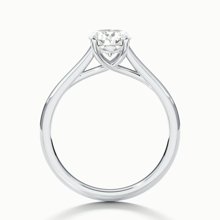 Aria 2 Carat Oval Solitaire Moissanite Diamond Ring in 14k White Gold