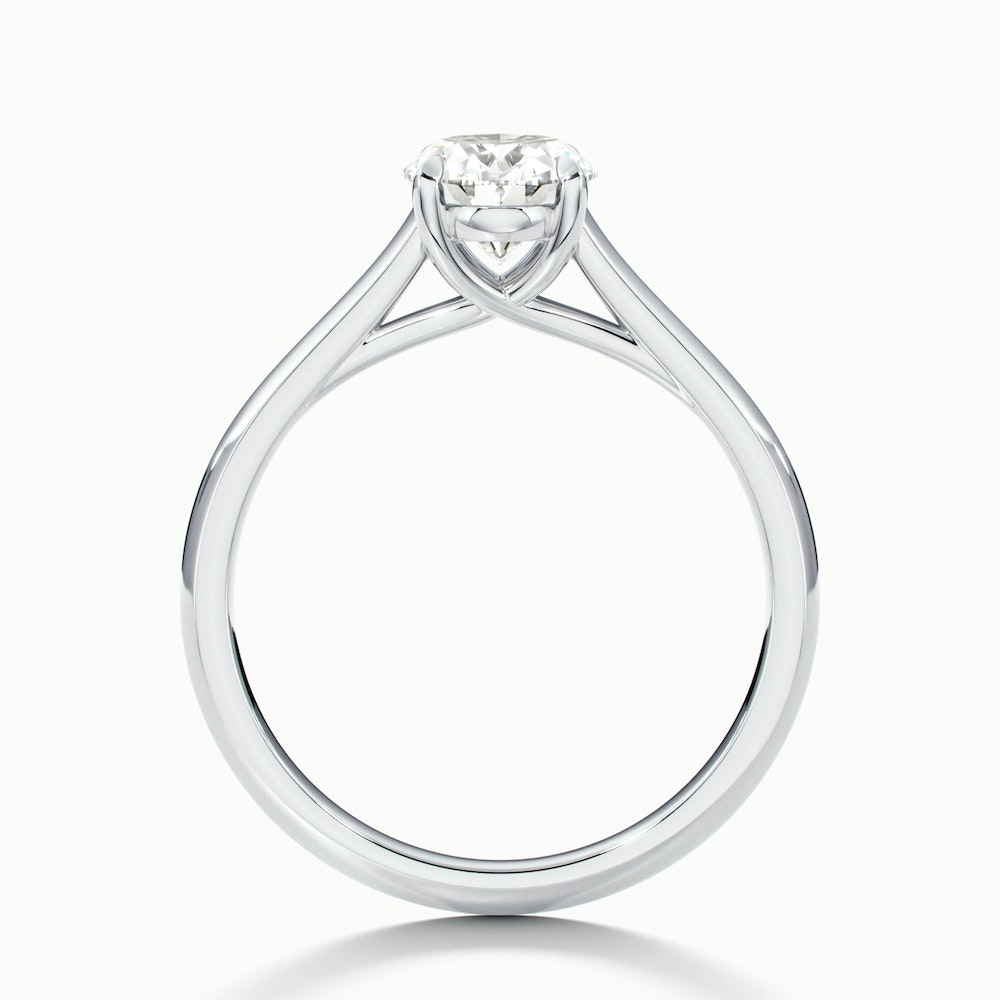 Cindy 2 Carat Oval Solitaire Lab Grown Engagement Ring in 14k White Gold