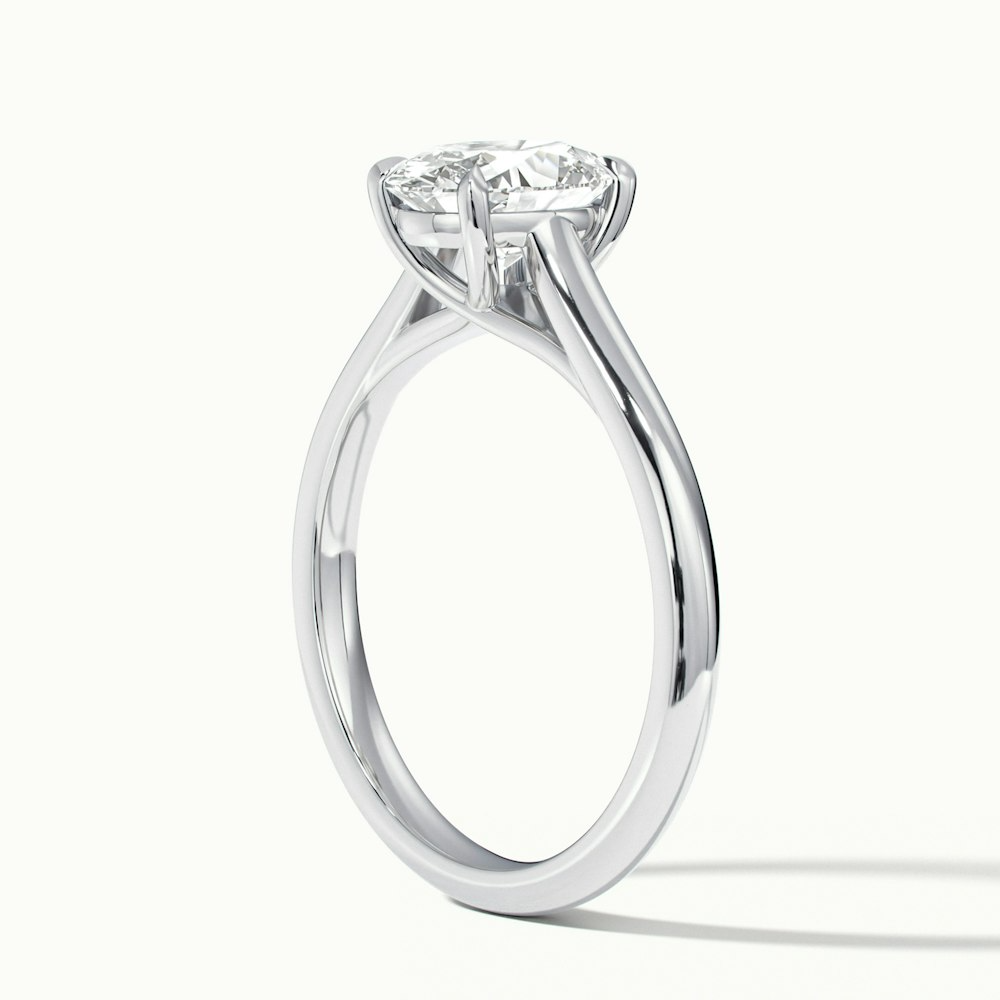 Aria 5 Carat Oval Solitaire Moissanite Diamond Ring in 14k White Gold