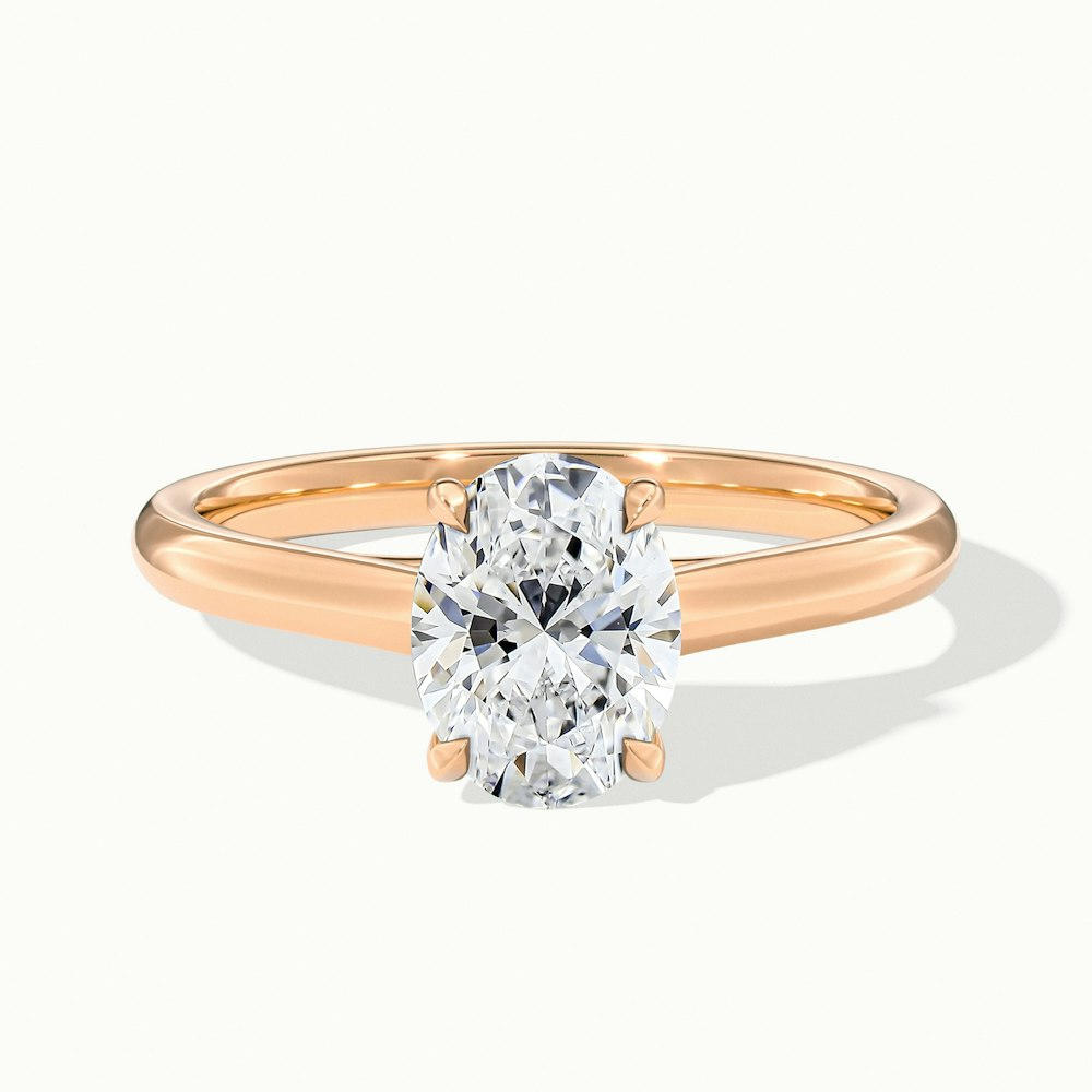 Cindy 4.5 Carat Oval Solitaire Lab Grown Engagement Ring in 10k Rose Gold