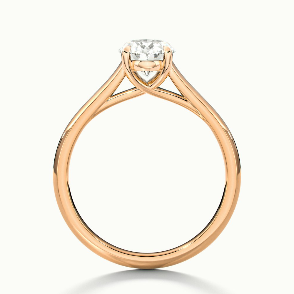 Cindy 4 Carat Oval Solitaire Lab Grown Engagement Ring in 10k Rose Gold