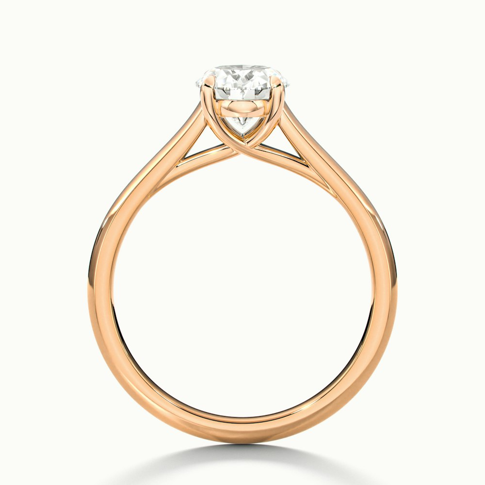 Cindy 1 Carat Oval Solitaire Lab Grown Engagement Ring in 18k Rose Gold