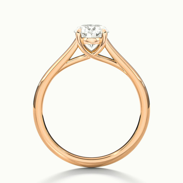 Aria 2.5 Carat Oval Solitaire Moissanite Diamond Ring in 10k Rose Gold