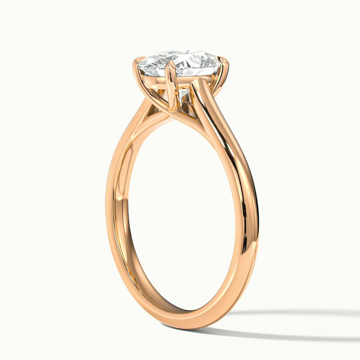 Cindy 4.5 Carat Oval Solitaire Lab Grown Engagement Ring in 14k Rose Gold