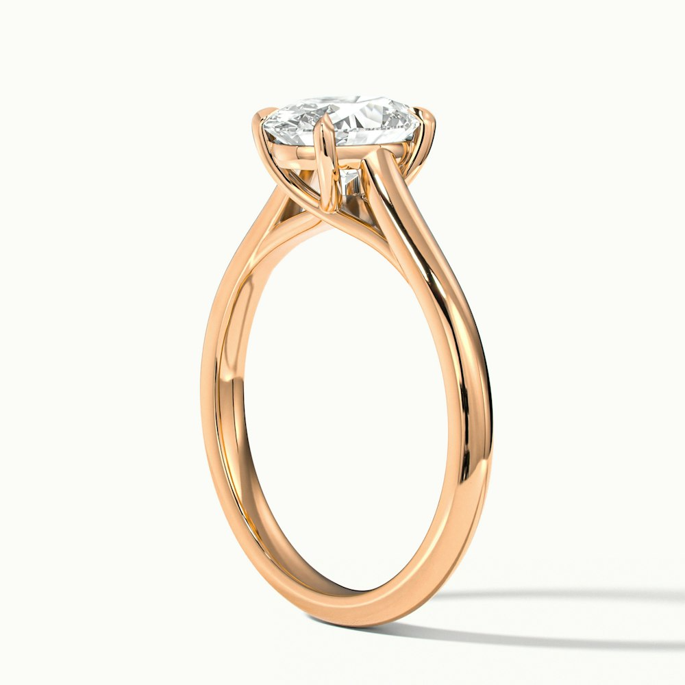 Aria 1 Carat Oval Solitaire Moissanite Diamond Ring in 14k Rose Gold