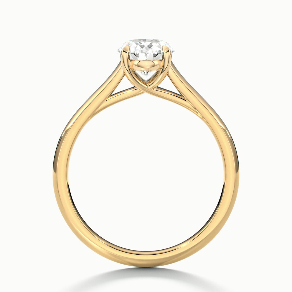 Cindy 4.5 Carat Oval Solitaire Lab Grown Engagement Ring in 10k Yellow Gold