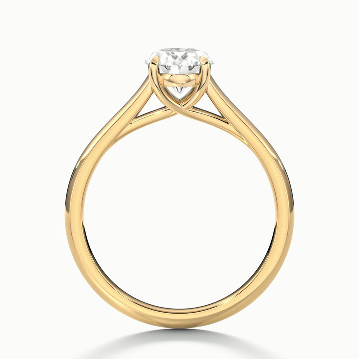 Aria 5.5 Carat Oval Solitaire Moissanite Diamond Ring in 18k Yellow Gold