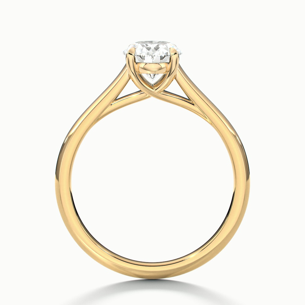 Cindy 2.5 Carat Oval Solitaire Lab Grown Engagement Ring in 14k Yellow Gold