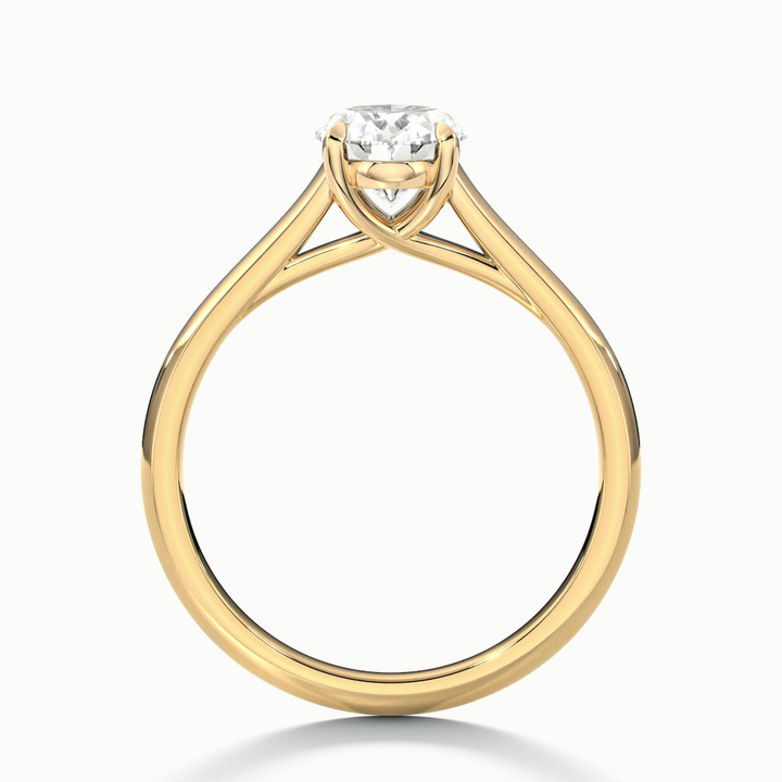 Cindy 1 Carat Oval Solitaire Lab Grown Engagement Ring in 10k Yellow Gold
