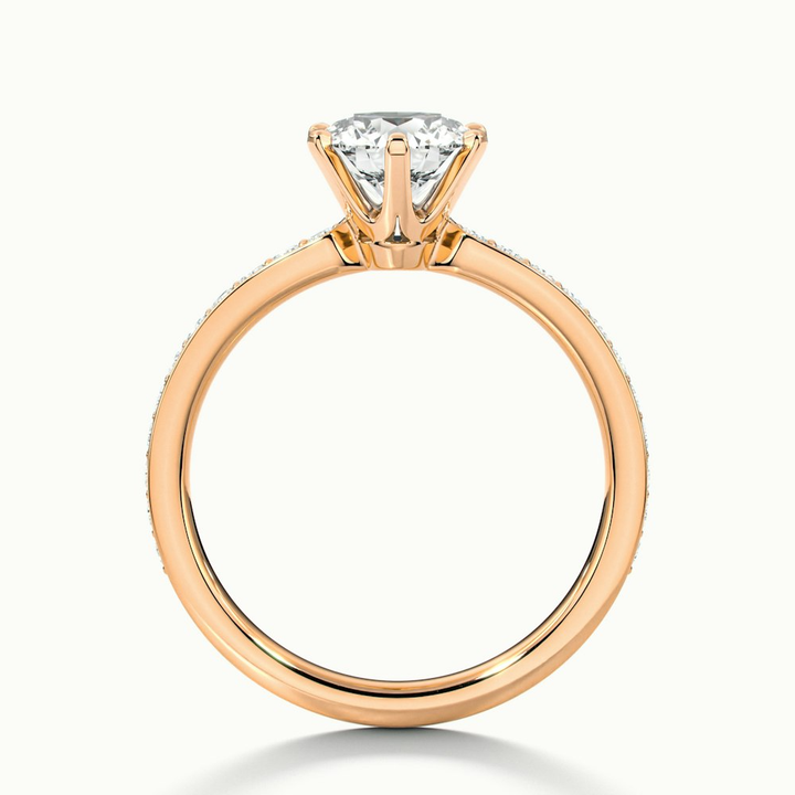 Eden 1.5 Carat Round Solitaire Pave Moissanite Engagement Ring in 10k Rose Gold
