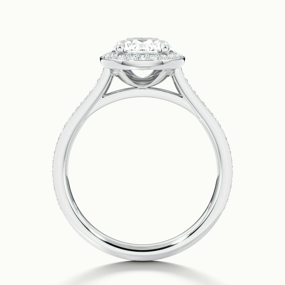 Dallas 2.5 Carat Round Halo Pave Lab Grown Diamond Ring in 18k White Gold