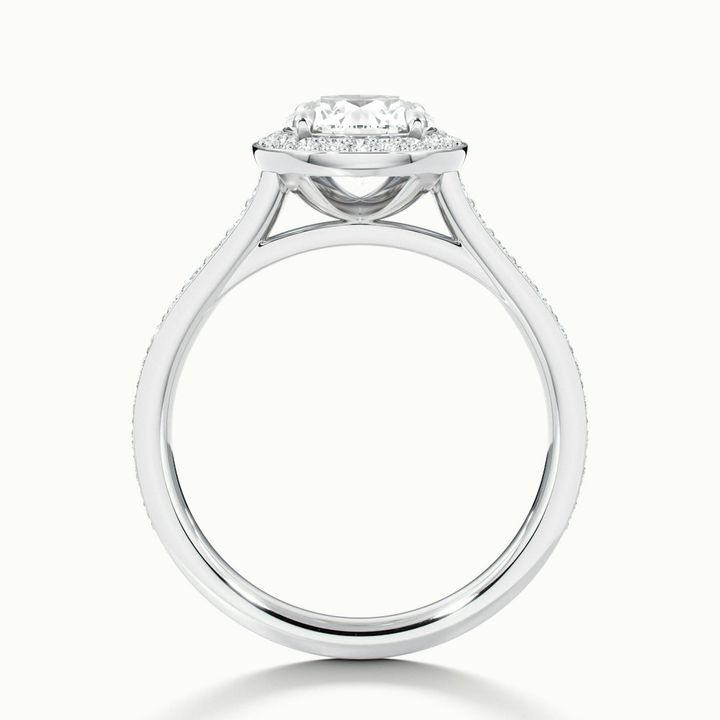 Dallas 2.5 Carat Round Halo Pave Lab Grown Diamond Ring in 18k White Gold