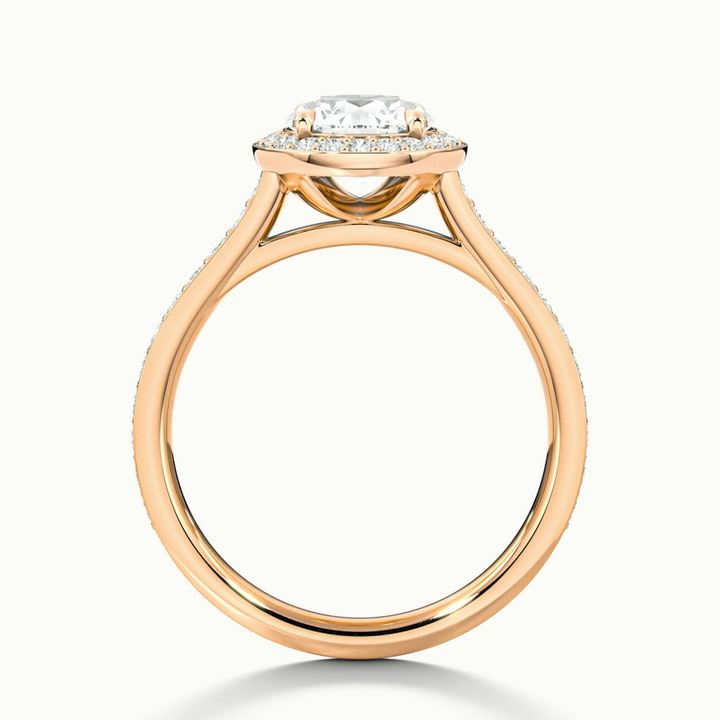 Dallas 4.5 Carat Round Halo Pave Lab Grown Diamond Ring in 10k Rose Gold