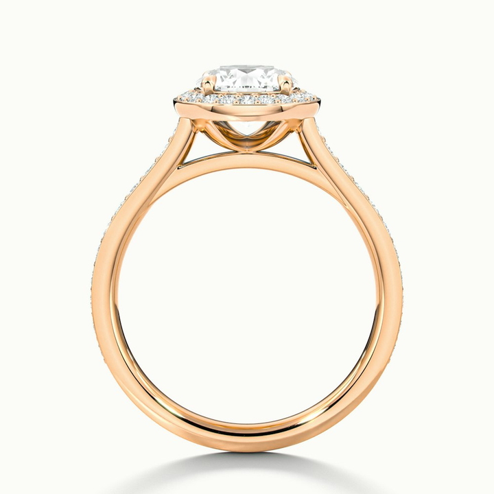 Dallas 1 Carat Round Halo Pave Lab Grown Diamond Ring in 18k Rose Gold