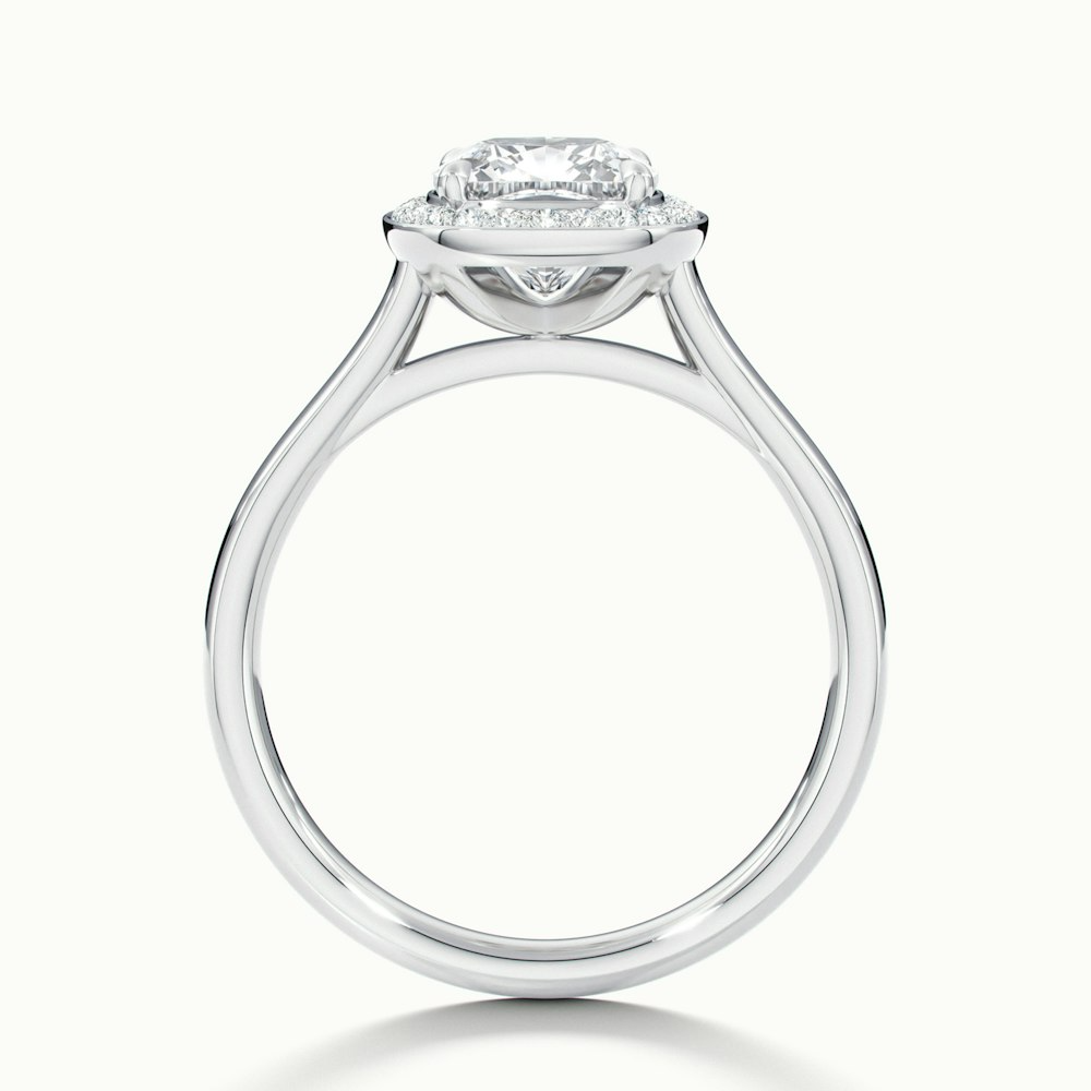 Jeri 1.5 Carat Cushion Cut Halo Moissanite Engagement Ring in 10k White Gold