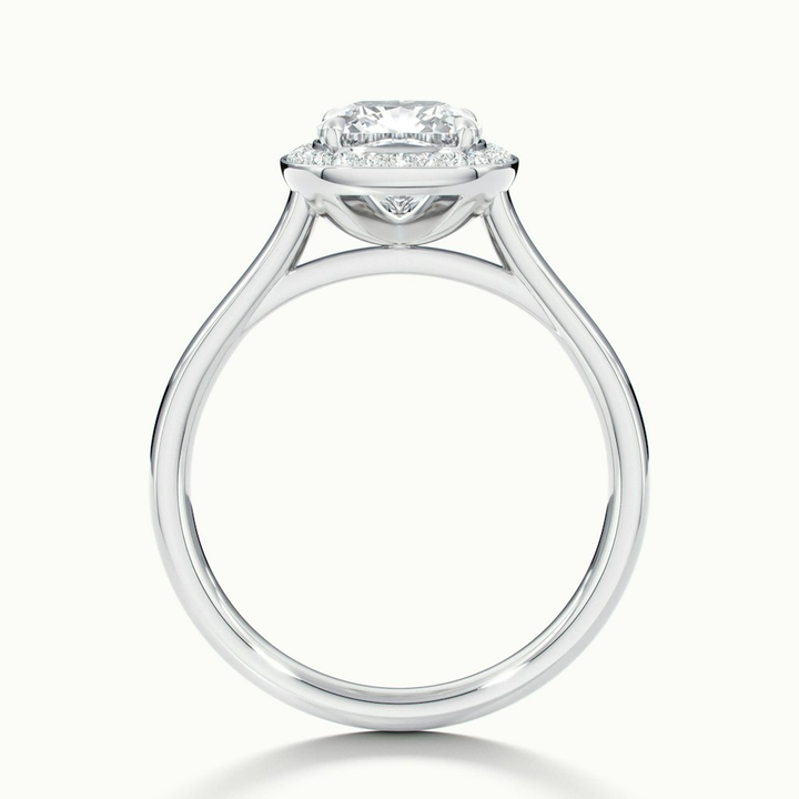 Jeri 1.5 Carat Cushion Cut Halo Moissanite Engagement Ring in Platinum