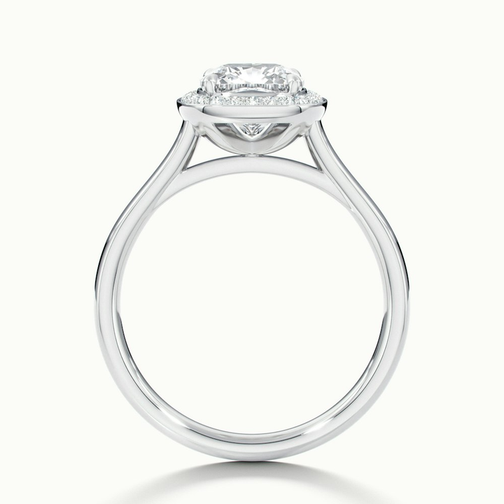 Jeri 1 Carat Cushion Cut Halo Moissanite Engagement Ring in 10k White Gold