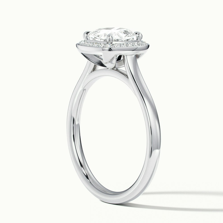 Jeri 5 Carat Cushion Cut Halo Moissanite Engagement Ring in 10k White Gold