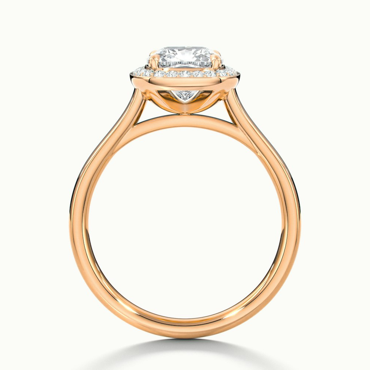 Dina 5 Carat Cushion Cut Halo Lab Grown Diamond Ring in 10k Rose Gold